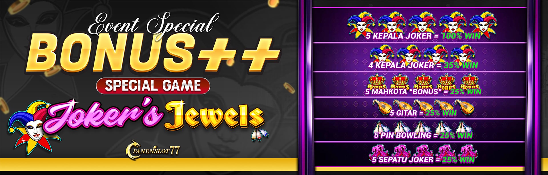 EXTRA BONUS JOKER JEWELS UP TO 100%